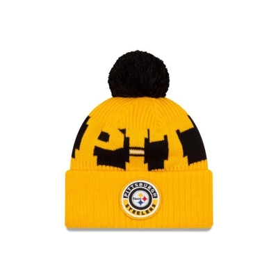 Yellow Pittsburgh Steelers Hat - New Era NFL Alternate Cold Weather Sport Knit Beanie USA7836245